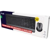 Trust Trezo Comfort draadloze toetsenbord- en muisset desktopset Zwart, US lay-out (QWERTY), 100%
