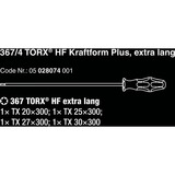 Wera 367/4 TORX® HF Kraftform Plus Schroevendraaierset met vasthoudfunctie met 300 mm lange klingen Zwart/groen, 4‑delig
