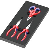 Wera 9781 Schuimrubberen inzetstuk met KNIPEX tangen Set 2, 3‑delig vijl Zwart/grijs, in schuiminzet voor werkplaatswagen