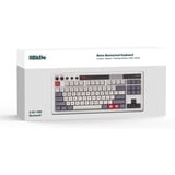 8BitDo Retro Mechanical Keyboard N Edition, gaming toetsenbord Grijs/donkerrood, US lay-out, Kailh Box White, TKL, Bluetooth Low Energy, Wireless 2.4G, USB