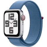 Apple Watch SE (2023) smartwatch Zilver/blauw, 40 mm, Geweven sportbandje, Aluminium, GPS + Cellular