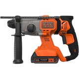 BLACK+DECKER 18V 2.5Ah SDS+ Pneumatische boorhamer BCD900E2K-QW klopboormachine Oranje, 2x 18V 2.5h accu's en oplader inbegrepen + koffer