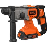 BLACK+DECKER 18V 2.5Ah SDS+ Pneumatische boorhamer BCD900E2K-QW klopboormachine Oranje, 2x 18V 2.5h accu's en oplader inbegrepen + koffer