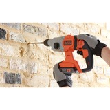 BLACK+DECKER 18V 2.5Ah SDS+ Pneumatische boorhamer BCD900E2K-QW klopboormachine Oranje, 2x 18V 2.5h accu's en oplader inbegrepen + koffer