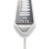 Brennenstuhl Estilo hoekstopcontact 4-voudig met USB-oplaadfunctie 6-voudige stekkerdoos met usb Wit/roestvrij staal, 6x stekker, 2x USB-A