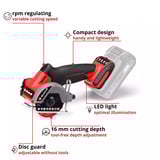 EINHELL Professionele Accu Doorslijpschijf TP-CO 18/76-C Li BL - Solo Rood/zwart, Incl. 4x zaagblad, Accu en oplader niet inbegrepen