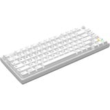 HelloGanss HS75T White RGB mechanisch toetsenbord Wit, US lay-out (QWERTY), Gateron Yellow, 75%, RGB leds, PBT Doubleshot keycaps, hot swap, 2,4 GHz | Bluetooth | USB-C