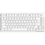 HelloGanss HS75T White, toetsenbord Wit, US lay-out, Gateron Yellow, 75%, RGB leds, PBT Doubleshot keycaps, hot swap, 2,4 GHz / Bluetooth / USB-C