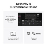 Keychron K2HE All-Wood Special Edition, toetsenbord Houtkleur, US lay-out, Gateron Double-Rail Magnetic Nebula, Gateron Double-Rail Magnetic, 75%, OSA PBT double-shot, hot swap, Bluetooth 5.2 | USB-C