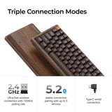 Keychron K2HE All-Wood Special Edition mechanisch toetsenbord Houtkleur, US lay-out (QWERTY), Gateron Double-Rail Magnetic Nebula, 75%, Gateron Double-Rail Magnetic, 75%, OSA PBT double-shot, hot swap, Bluetooth 5.2 | USB-C
