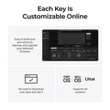 Keychron K2HE All-Wood Special Edition mechanisch toetsenbord Houtkleur, US lay-out (QWERTY), Gateron Double-Rail Magnetic Nebula, 75%, Gateron Double-Rail Magnetic, 75%, OSA PBT double-shot, hot swap, Bluetooth 5.2 | USB-C