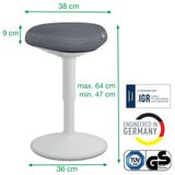 Leitz Ergo Wiebel Zitkruk met Gasveer (47 - 64 cm) stoel Grijs