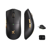 MCHOSE K7 Ultra Lightweight Wireless Gaming Mouse Zwart/goud, RGB, USB / 2.4 GHz, 42.000 DPI