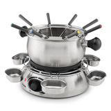 Tristar FO-1100 Fondue Roestvrij staal, 8 personen, 1300 W, geschikt voor Olie, Chocolade en Kaas