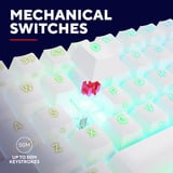 Trust GXT 873 Acira Draadloos mechanisch RGB toetsenbord Wit, US lay-out (QWERTY), Outemu Red, 60%, 2.4 GHz | 2x Bluetooth | USB
