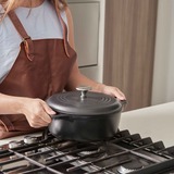 Victoria Dutch Oven, 24 cm 3,8 liter bak-/braadpan Zwart/zilver