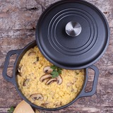 Victoria Dutch Oven, 24 cm 3,8 liter bak-/braadpan Zwart/zilver
