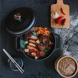 Victoria Dutch Oven, 24 cm 3,8 liter bak-/braadpan Zwart/zilver