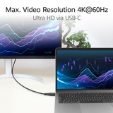 ACT Connectivity USB 3.2 USB-C (recht) naar USB-C (omhoog/omlaag haaks) kabel Zwart, 10 Gbit/s, 60W, 2 meter