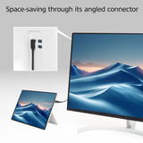 ACT Connectivity USB 3.2 USB-C (recht) naar USB-C (omhoog/omlaag haaks) kabel Zwart, 10 Gbit/s, 60W, 2 meter