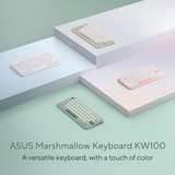 ASUS Marshmallow Keyboard KW100 Crème, US lay-out (QWERTY), Scissor switches, 75%, Bluetooth Low Energy (BLE) 5.0