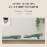 ASUS Marshmallow Keyboard KW100, toetsenbord Crème, US lay-out, Scissor switches, 75%, Bluetooth® Low Energy (BLE) 5.0