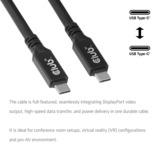 Club 3D USB-C kabel 8K60Hz 100W USB4 Zwart, 9 meter