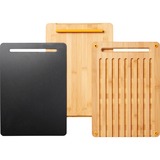 Fiskars Functional Form Set bamboe snijplanken set van 3 Houtkleur/antraciet, FSC-gecertificeerd bamboe | kunststof 