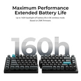 Keychron Q11 Ultra 8K Wireless Custom Mechanical Keyboard Zwart, US lay-out (QWERTY), Keychron Silk POM Brown, 100%, RGB leds, KSA double-shot PBT, hot swap, 2.4GHz | Bluetooth 5.2 | USB-C