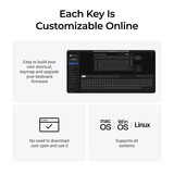 Keychron Q11 Ultra 8K Wireless Custom Mechanical Keyboard Zwart, US lay-out (QWERTY), Keychron Silk POM Brown, 100%, RGB leds, KSA double-shot PBT, hot swap, 2.4GHz | Bluetooth 5.2 | USB-C