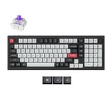 Keychron Q5 HE QMK Wireless Custom Keyboard, toetsenbord Zwart/wit, US lay-out, Gateron Double-Rail Magnetic Nebula, RGB leds, 96%, OSA double-shot PBT, hot swap, Knob, 2.4GHz | Bluetooth 5.1 | USB-C
