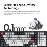 Keychron Q5 HE QMK Wireless Custom Keyboard, toetsenbord Zwart/wit, US lay-out, Gateron Double-Rail Magnetic Nebula, RGB leds, 96%, OSA double-shot PBT, hot swap, Knob, 2.4GHz | Bluetooth 5.1 | USB-C