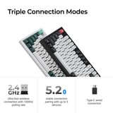 Keychron Q5 HE QMK Wireless Custom Keyboard, toetsenbord Zwart/wit, US lay-out, Gateron Double-Rail Magnetic Nebula, RGB leds, 96%, OSA double-shot PBT, hot swap, Knob, 2.4GHz | Bluetooth 5.1 | USB-C