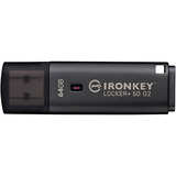 Kingston IronKey Locker+ 50 G2 USB Flash Drive 64 GB usb-stick Antraciet, USB-A 3.2 Gen 1