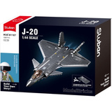 Sluban ModelBricks - J20SS Stealth Aircraft Metal Coating Version Constructiespeelgoed Schaal 1:44