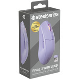 SteelSeries Rival 3 Wireless Gen 2 gaming muis Lavendel, 18.000 DPI, RGB, 2.4Ghz / Bluetooth 5.0