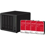 Synology DiskStation DS923+ incl. 4x WD Red Plus 4 TB harde schijf nas Zwart, 2x LAN, 2x USB-A 3.2 (5 Gbit/s), eSATA