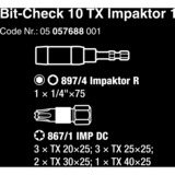 Wera Bit-Check 10 TX Impaktor 1 bitset 10-delig, Diamantcoating