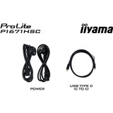 iiyama ProLite P1671HSC-B1 15.6" monitor Zwart, 1x Mini HDMI (Type-C), 2x USB-C, Audio