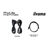 iiyama ProLite P1671HSC-B1 15.6" monitor Zwart, 1x Mini HDMI (Type-C), 2x USB-C, Audio