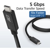 ACT Connectivity USB 3.2 Gen1 aansluitkabel C male - C male 2 meter USB-IF gecertificeerd Zwart