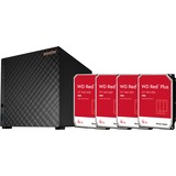 Asustor Drivestor 4 incl. 4x WD Red Plus 4 TB harde schijf nas Zwart, USB
