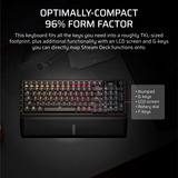 Corsair VANGUARD 96 WIRELESS RGB mechanisch gaming toetsenbord Zwart, US lay-out (QWERTY), Corsair MLX Plasma, 96%, RGB, Keycaps PBT double-shot, ABS single-shot, Hot-swap, RF2.4 / USB / Bluetooth