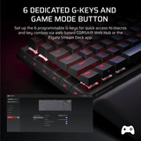 Corsair VANGUARD 96 WIRELESS RGB mechanisch gaming toetsenbord Zwart, US lay-out (QWERTY), Corsair MLX Plasma, 96%, RGB, Keycaps PBT double-shot, ABS single-shot, Hot-swap, RF2.4 / USB / Bluetooth