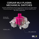 Corsair VANGUARD 96 WIRELESS RGB mechanisch gaming toetsenbord Zwart, US lay-out (QWERTY), Corsair MLX Plasma, 96%, RGB, Keycaps PBT double-shot, ABS single-shot, Hot-swap, RF2.4 / USB / Bluetooth