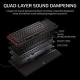 Corsair VANGUARD 96 WIRELESS RGB mechanisch gaming toetsenbord Zwart, US lay-out (QWERTY), Corsair MLX Plasma, 96%, RGB, Keycaps PBT double-shot, ABS single-shot, Hot-swap, RF2.4 / USB / Bluetooth
