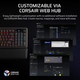 Corsair VANGUARD 96 WIRELESS RGB mechanisch gaming toetsenbord Zwart, US lay-out (QWERTY), Corsair MLX Plasma, 96%, RGB, Keycaps PBT double-shot, ABS single-shot, Hot-swap, RF2.4 / USB / Bluetooth