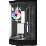 HYTE Y50 RGB Pitch Black midi tower behuizing Zwart | 2x USB-A | 1x USB-C | RGB | Tempered Glass