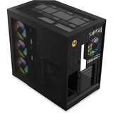HYTE Y50 RGB Pitch Black midi tower behuizing Zwart | 2x USB-A | 1x USB-C | RGB | Tempered Glass