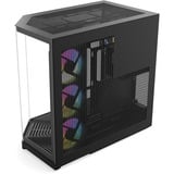 HYTE Y50 RGB Pitch Black midi tower behuizing Zwart | 2x USB-A | 1x USB-C | RGB | Tempered Glass